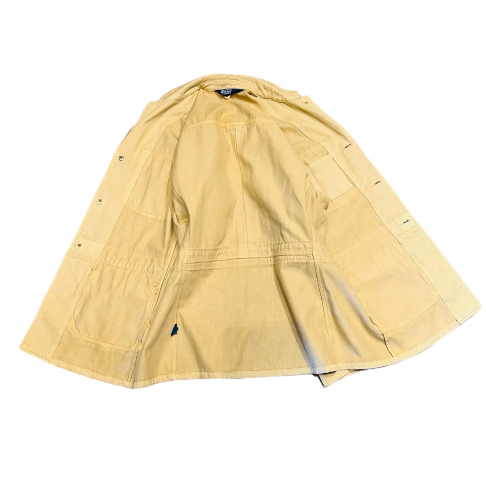 Polo 80s Vintage by Ralph Lauren Thick 100% Cotton Canvas Long Jacket Size XL - Picture 9 of 12